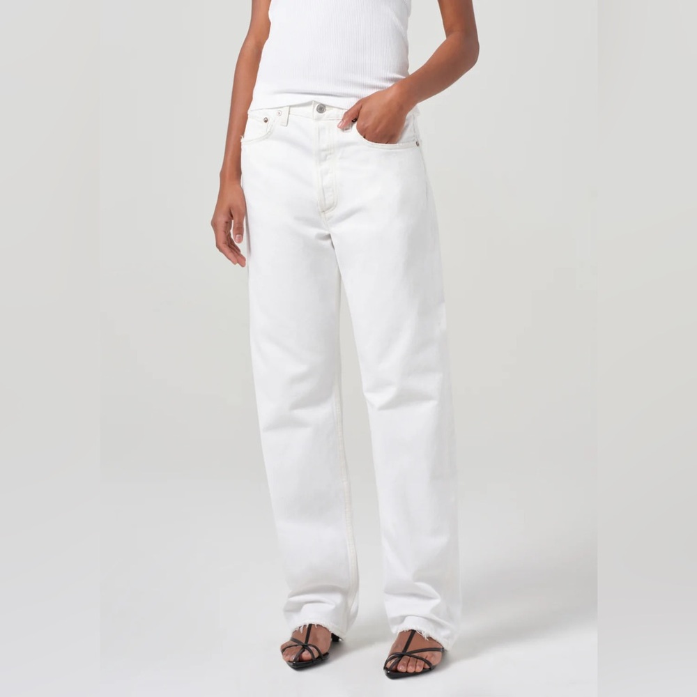 Agolde White Straight Leg Jeans